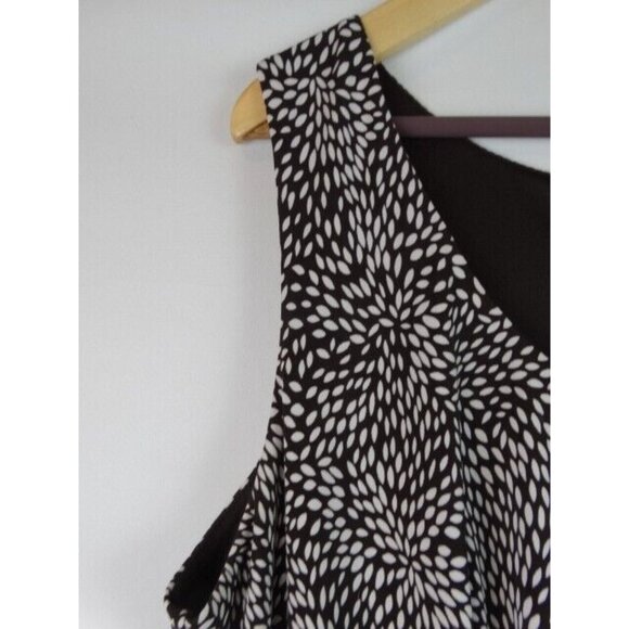 Perceptions Women's Dress Plus Size 20W Brown & White Sleeveless Midi Dress - Picture 3 of 8